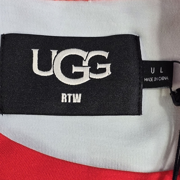 UGG PRIDE Logo T Shirt  Size L Rainbow Stripes Short Sleeve - Picture 9 of 12